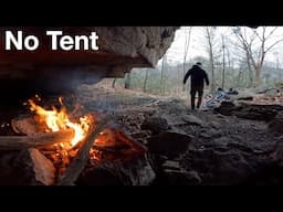 Camping In A Cave During Freezing Conditions.