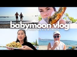 WHAT WE ATE IN A DAY IN GREECE 🇬🇷 | babymoon vlog | 27 weeks pregnant!!