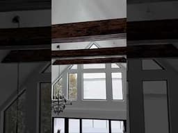 Vaulted ceilings and our faux wood beams! Magic! #vaultedceiling #interiordesign #homedecor