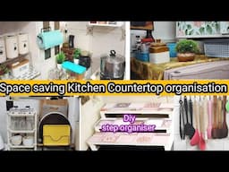 Small kitchen countertop organisation/Space Saving Ideas/Rentalfreindly Kitchen ideas /diy organiser