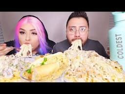 CREAMY FETTUCCINI ALFREDO MUKBANG EATING SHOW