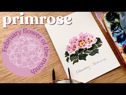 Watercolor primrose - February birth month flower