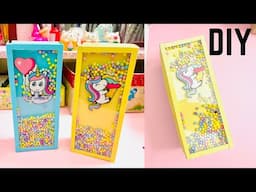 DIY Double sided pencil box with paper| DIY paper Pencil box| CrazeeCrafts