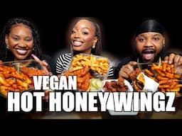 BESTIE TRIES VEGAN HOT HONEY WINGZ  FOR THE FIRST TIME | MUKBANG