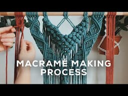 MACRAME WALL HANGING PROCESS | How to make macrame asmr