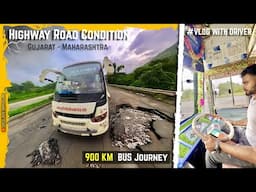 Maharashtra Gujarat Highway Condition 900km bus journey Mumbai to Una-Diu (Gujarat) #vlogwithdrivers