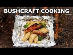 Bushcraft Campfire Cooking | Pierogi, Sausage, Veg