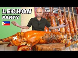 MANILA LECHON PARTY 🇵🇭 Filipino Street Food Tour in La Loma, Philippines