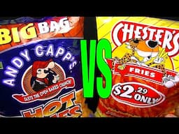 Andy Capp's Hot Fries vs Chester's Flamin' Hot Fries, FoodFights Cheep vs Expensive Challenge Review