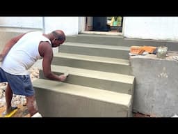 Excellent work!-Stairs Construction of plastering Techniques-Using by sand and cement mixer mortar