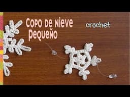 Copo de nieve PEQUEÑO tejido a crochet en 2 HILERAS para móvil ❄️ Tejiendo Perú