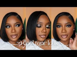 The Prettiest Cool-Toned Makeup Look (Soft & Sultry!) For Dark Skin | Tamara Renaye