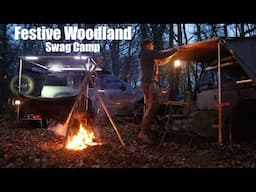 Festive Woodland Camp with Kent Survival.  Christmas Dinner Cooked in a  Ground Oven. Canvas Swags.