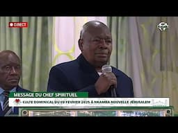 MESSAGE DOMINICAL DE SA DIVINITE PAPA SIMON KIMBANGU KIANGANI DU 09 FEVRIER 2025 A NKAMBA