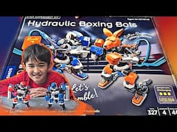 Hydraulic Boxing Bots Review & Build Kids Robot Toy Unboxing STEM Science Video for Kids