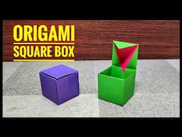 Origami Square box | Box with Lid | Origami tutorial | Paper craft