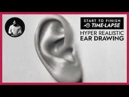 Hyper Realistic Ear Drawing - Full Start to Finish Time-lapse