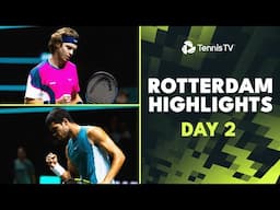 Alcaraz Plays Van De Zandschulp; Rublev, Rune & More Feature | Rotterdam 2025 Day 2 Highlights