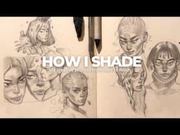 how i shade my portraits/ sketch with me