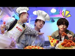 Jin cooking with Cute Chef 🧑‍🍳  / part-2 // Hindi dub // run jin ep 13