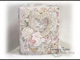 Shabby Chic Vintage Chic Craft O Clock  Mini Scrapbook Photo Album