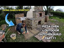 Pizza oven build part 11 - Laying slabs & worktops