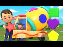 Learn Shapes with Mixer Truck Toys! - Cartoon Trucks for Kids - Learning Puzzle Educational Videos