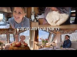 cooking in my caravan | birthday tea party in the Irish countryside