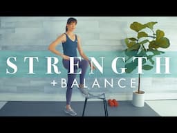 Balance & Lower Body Strength Workout for Beginners & Seniors // Bodyweight & Weights!