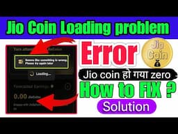 Jio coins not increase | Seems like something is wrong please try again | Jio coin not received #jio