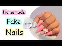 How to make FAKE NAILS at home from PAPER | Diy fake nails with paper