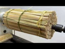 Craft Woodturning Products - Designs From Bamboo String And Epoxy Resin On Wood Lathe