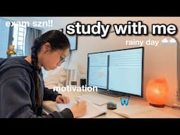 GCSE 2023 study with me | 1 hour study motivation on a rainy day 🌧