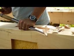 Cutting A Timber Frame Post // Ep. 10 Timber Frame House Build