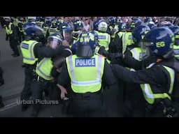 Police officer strikes protester in the face during London demo