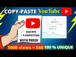 $4,000/Month - Highest RPM Copy Paste YouTube Channel | Earn Online Unique Income | YouTube Shopify