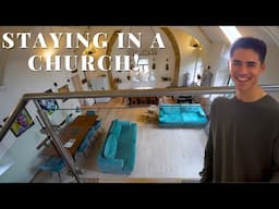 INSIDE A CRAZY CHURCH AIRBNB! Secret Door, Quirky Interior, Balcony and More!!