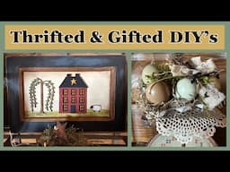 Thrifted Frame Turned Primitive  ~ Farmhouse Egg Carton Decor