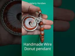 Handmade Wire Donut pendant. Wire Wrapped Stone Pendants. #jewelry #pendant