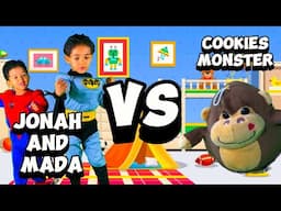 Moko Dodo the cookies monster Vs Spider man and the Batman Jonah and Mada for kids