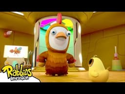 Rabbidrooster and the lost chick 🐣 (S04E75) | RABBIDS INVASION 🐰 | Cartoon for Kids