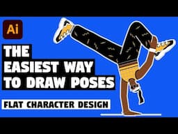 Flat Character Design | Illustrator Tutorial (the EASIEST WAY to DRAW POSES)