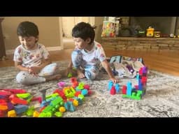 Playing Block in the morning!! #play #block #funday #withmykids #familyvlog