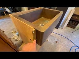 Farmhouse SInk Retrofitting Reclaimed Cabinet Sanding for the Old Single Wide Mobile Home Buile