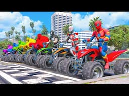 SPIDER MAN TEAM VS HULK COLORS TEAM | CHALLENGE Racing Motorcycles Event #1116