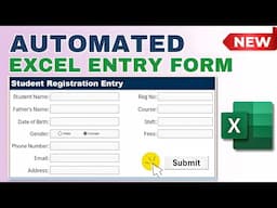 EASILY Create Automated Data Entry Form in Excel | Data Entry in Excel