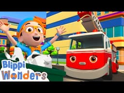 Blippi saves the day with Frankie the Firetruck ! | Blippi Wonders Educational Videos for Kids