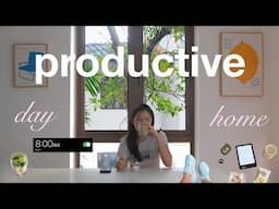 8AM PRODUCTIVE day at home | morning routine, run, edit a video with me (life in singapore)