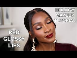 HOLIDAY GLAM- GLOSSY RED LIPS