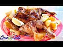 Greek Spatchcock Roast Chicken With Lemon Potatoes | Dinner Ideas With Chicken | Ken's Greek Table